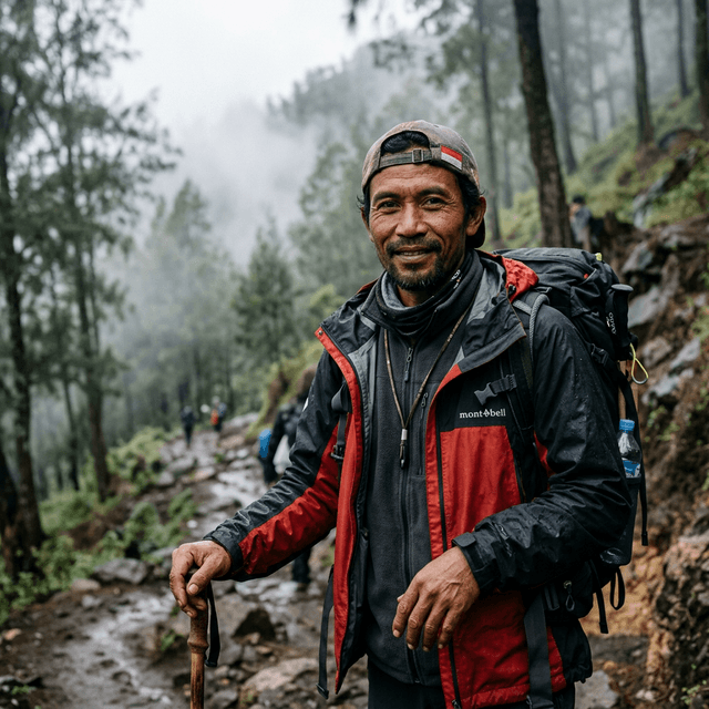 Tim Rinjani Trekker sedang menyiapkan perjalanan.