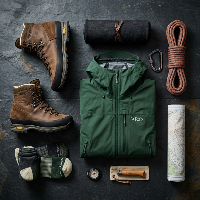 Trekking Apparel Flat Lay